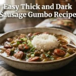Easy Thick and Dark Sausage Gumbo Recipe