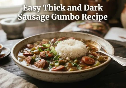Easy Thick and Dark Sausage Gumbo Recipe