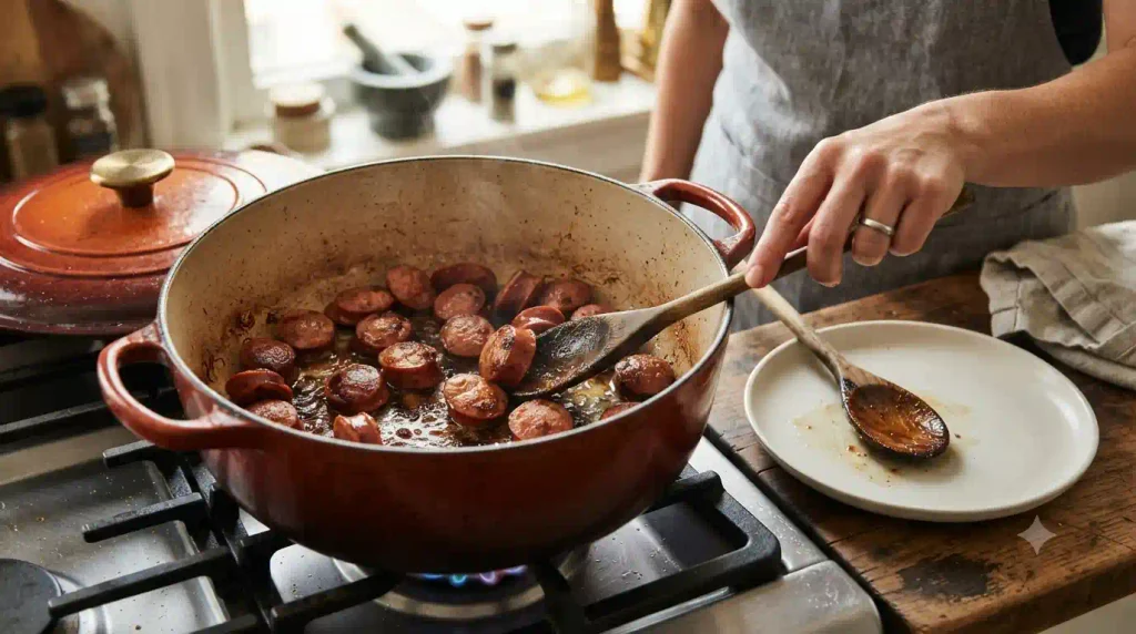 Easy Thick and Dark Sausage Gumbo Recipe Easy Thick and Dark Sausage Gumbo Recipe