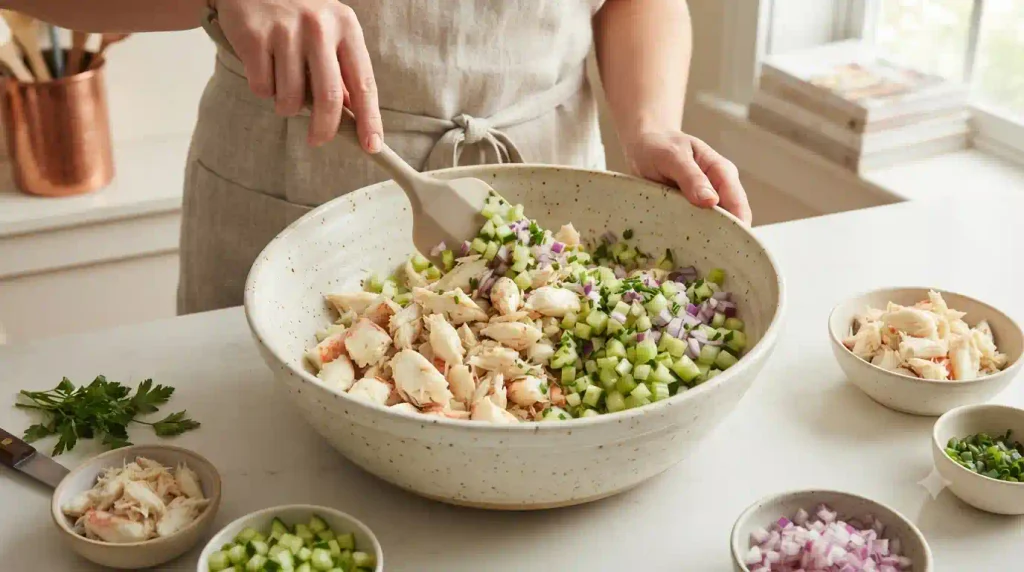 Crab Meat Salad Recipe – Fresh, Crunchy & No Mushy Mayo Crab Meat Salad Recipe – Fresh, Crunchy & No Mushy Mayo