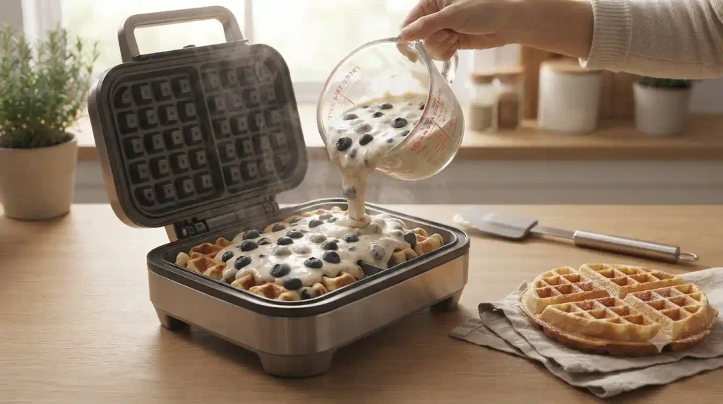 Blueberry Waffles Recipe – Tall, Fluffy & Juicy