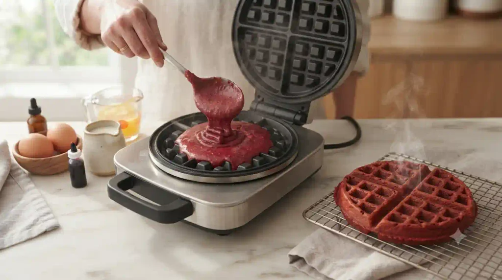 Red Velvet Waffles Recipe – Cake-Like & Cream Cheese Drip Red Velvet Waffles Recipe – Cake-Like & Cream Cheese Drip