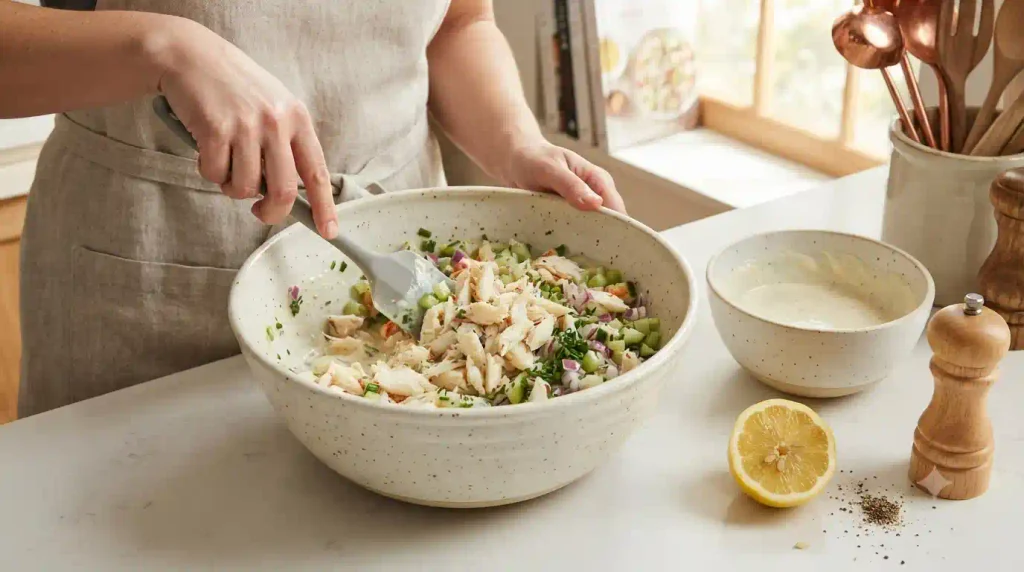 Crab Meat Salad Recipe – Fresh, Crunchy & No Mushy Mayo Crab Meat Salad Recipe – Fresh, Crunchy & No Mushy Mayo