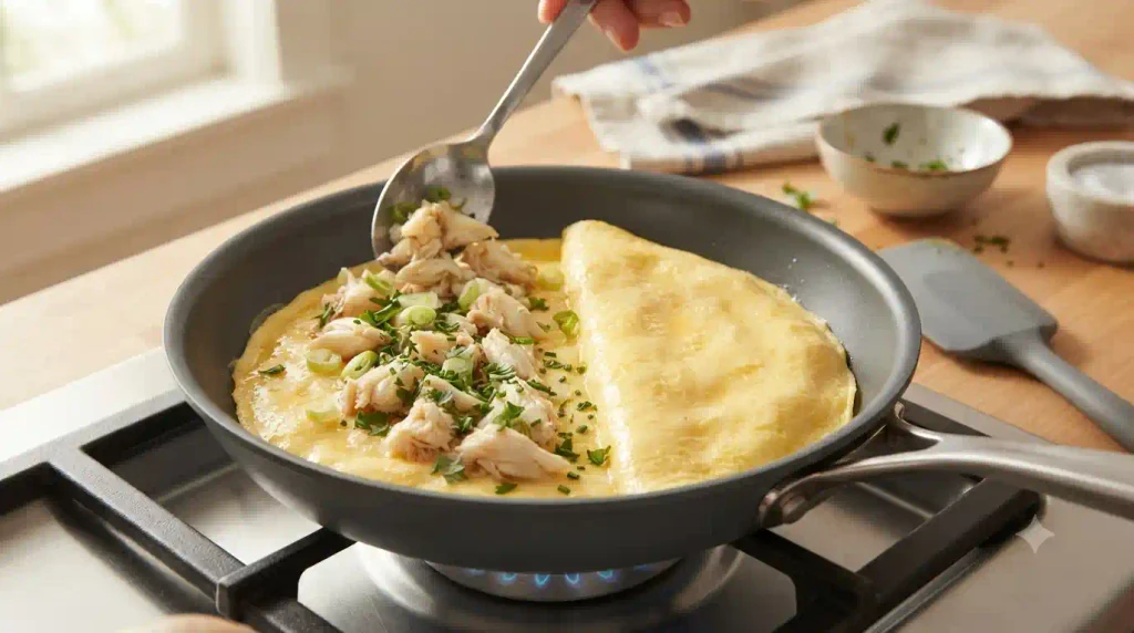 Crab Omelette Recipe with Fluffy, Meat-Packed Filling Crab Omelette Recipe with Fluffy, Meat-Packed Filling