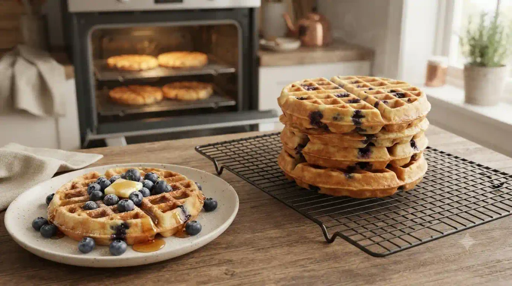 Blueberry Waffles Recipe – Tall, Fluffy & Juicy
