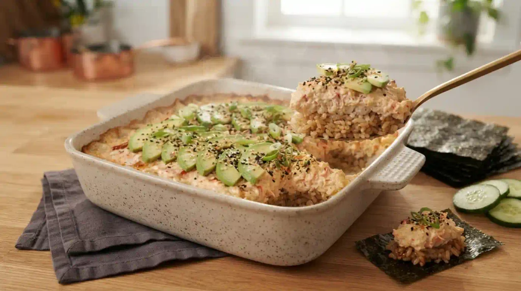 Crab Sushi Bake Recipe – Hot, Bubbly & Flavorful