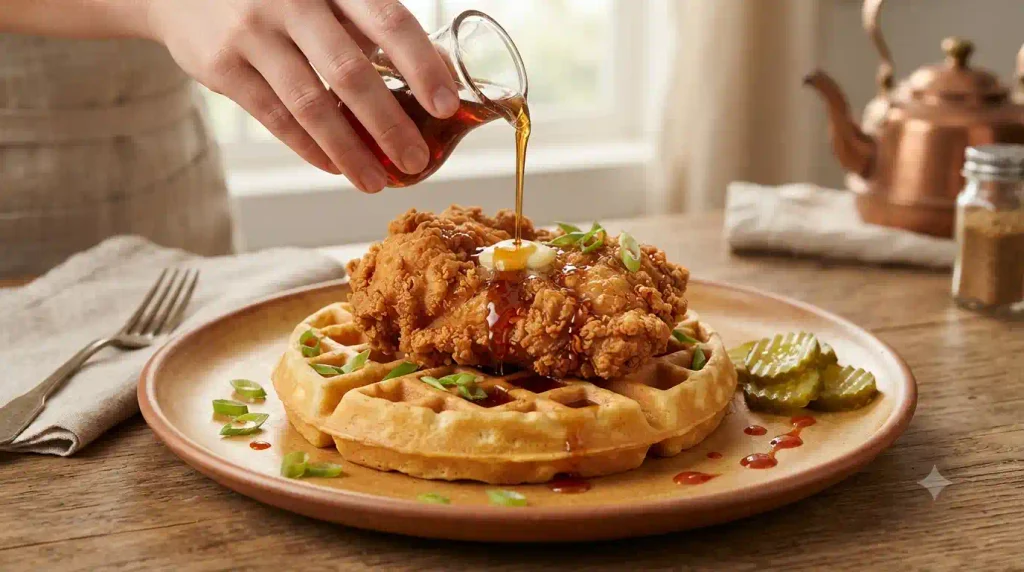 Southern Chicken Waffles Recipe – Spicy Maple Drizzle Southern Chicken Waffles Recipe – Spicy Maple Drizzle