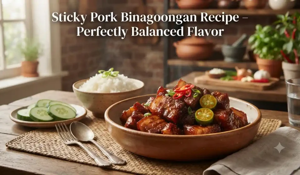 Sticky Pork Binagoongan Recipe