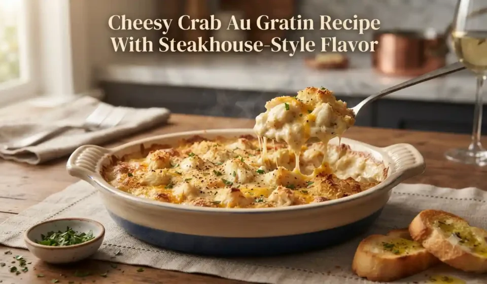 Cheesy Crab Au Gratin Recipe With Steakhouse-Style Flavor