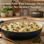 Creamy One-Pan Sausage Orzo Recipe, No Strainer Needed