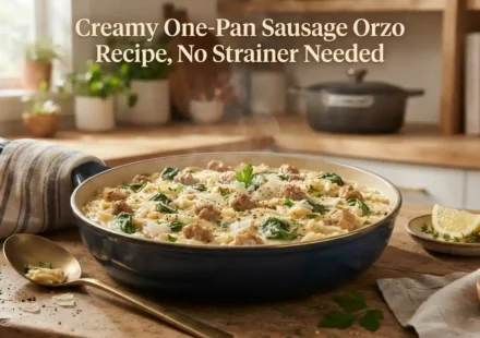 Creamy One-Pan Sausage Orzo Recipe, No Strainer Needed