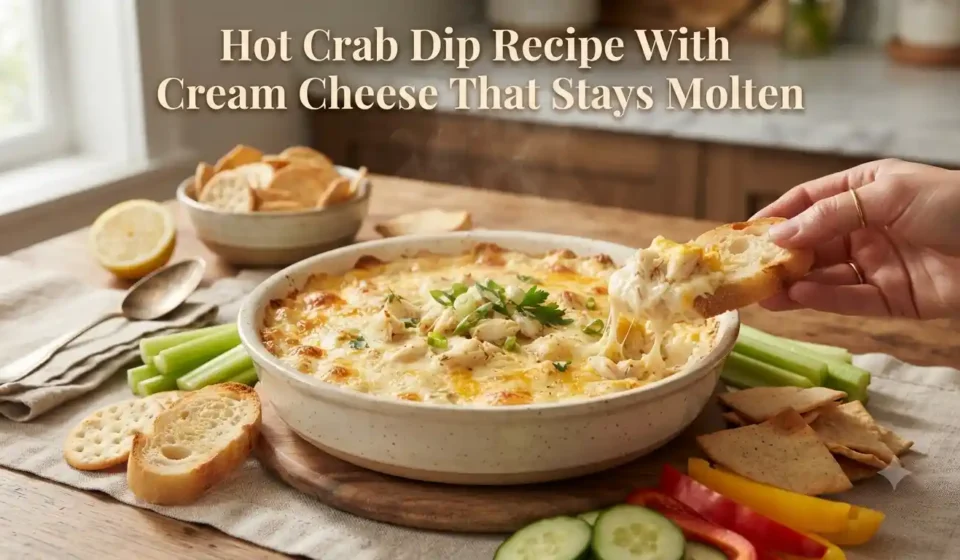 Hot Crab Dip Recipe With Cream Cheese That Stays Molten