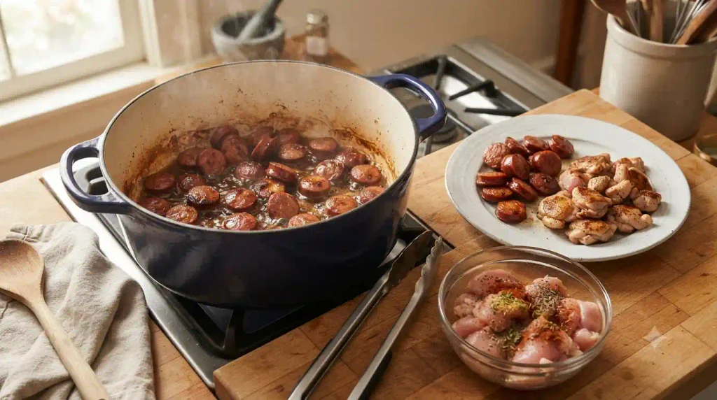 Rich Chicken Sausage Gumbo Recipe That Simmered All Day Rich Chicken Sausage Gumbo Recipe That Simmered All Day