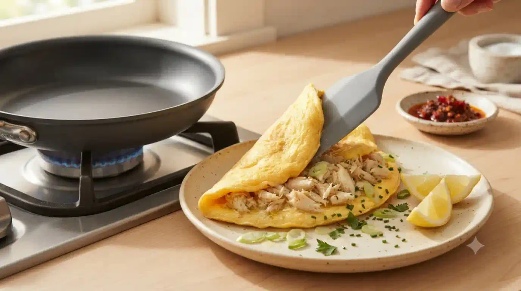 Crab Omelette Recipe with Fluffy, Meat-Packed Filling Crab Omelette Recipe with Fluffy, Meat-Packed Filling