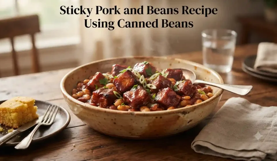 Sticky Pork and Beans Recipe Using Canned Beans
