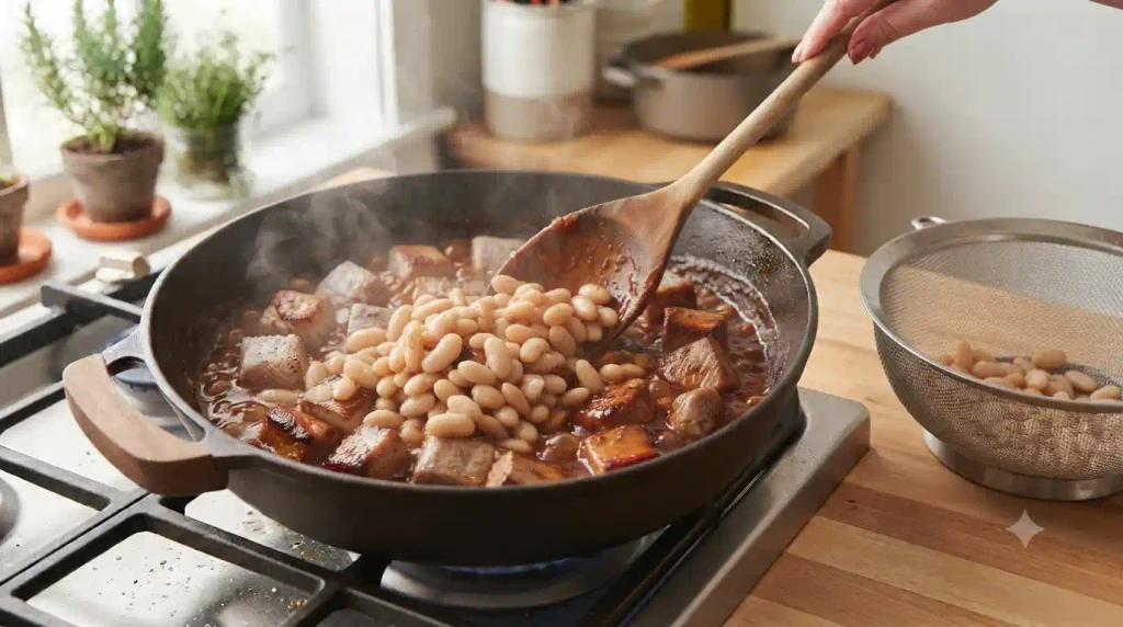 Sticky Pork and Beans Recipe Using Canned Beans Sticky Pork and Beans Recipe Using Canned Beans